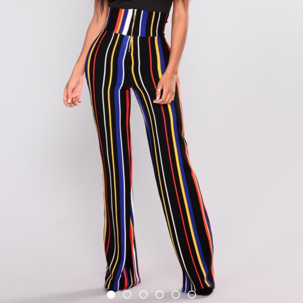 High waist stripe pant